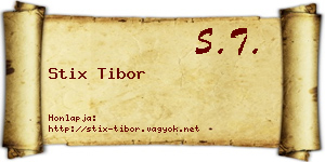 Stix Tibor névjegykártya